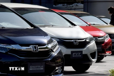Xe của Hãng Honda trưng bày tại trụ sở công ty ở Tokyo. (Nguồn: AFP/TTXVN)