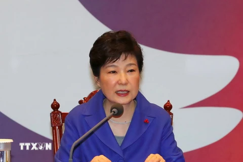 Bà Park Geun-Hye tại một cuộc họp ở Seoul ngày 9/12/2016. (Nguồn: AFP/TTXVN)