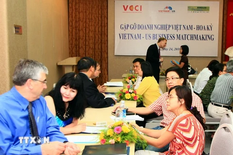 Một buổi gặp gỡ doanh nghiệp Việt Nam-Hoa Kỳ. (Ảnh minh họa: Huy Hùng/TTXVN)