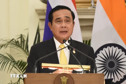 Thủ tướng Thái Lan Prayut Chan-o-cha tại một sự kiện ở New Delhi (Ấn Độ) ngày 17/6/2016. (Nguồn: AFP/TTXVN)