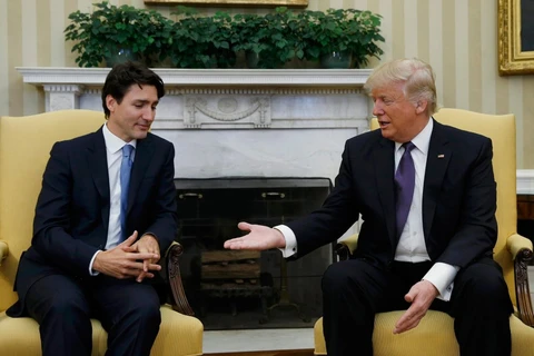 Tổng thống Mỹ Donald Trump và Thủ tướng Canada Justin Trudeau đã có cuộc hội đàm tại Nhà Trắng. (Nguồn: Reuters)