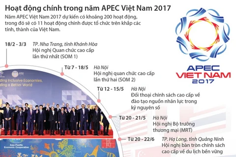 [Infographics] Hoạt động chính trong năm APEC Việt Nam 2017