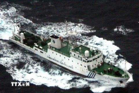 Tàu hải giám Trung Quốc tại vùng biển gần đảo tranh chấp Điếu Ngư/Senkaku. (Nguồn: AFP/TTXVN)