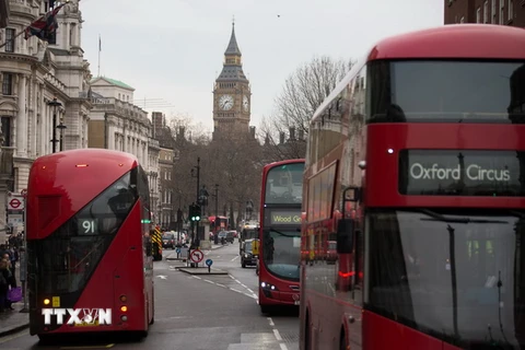 Một con phố ở thủ đô London, Anh. (Nguồn: AFP/TTXVN)