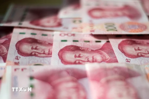 Đồng tiền mệnh giá 100 NDT của Trung Quốc. (Nguồn: AFP/TTXVN)