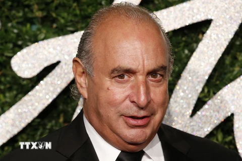 Tỷ phú Philip Green tại lễ trao giải Thời trang Anh 2014 ở thủ đô London ngày 1/12/2014. (Nguồn: AFP/TTXVN)