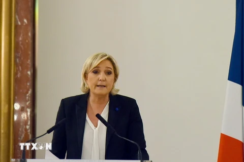 Ứng cử viên Tổng thống Pháp của đảng cực hữu "Mặt trận Quốc gia" (FN), bà Marine Le Pen. (Nguồn: AFP/TTXVN)