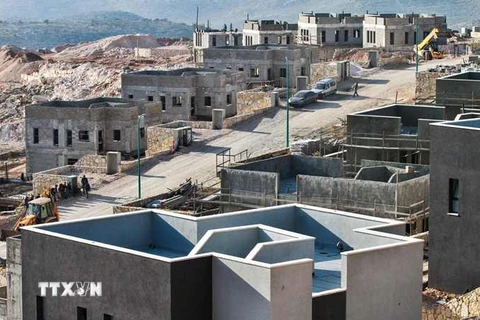 Khu định cư mới đang được xây dựng tại Na'ale gần Bờ Tây ngày 8/2. (Nguồn: AFP/TTXVN)