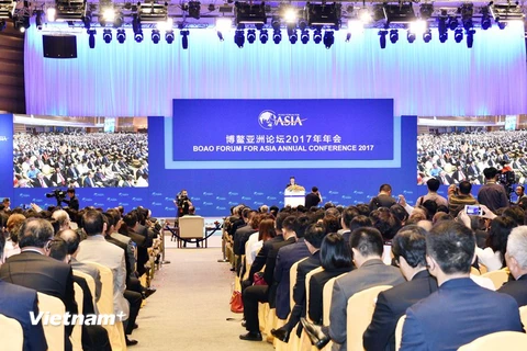 Phó Thủ tướng Chính phủ Trung Quốc Trương Cao Lệ phát biểu tại Diễn đàn. (Ảnh: Vĩnh Hà-Trung Kiên/Vietnam+)