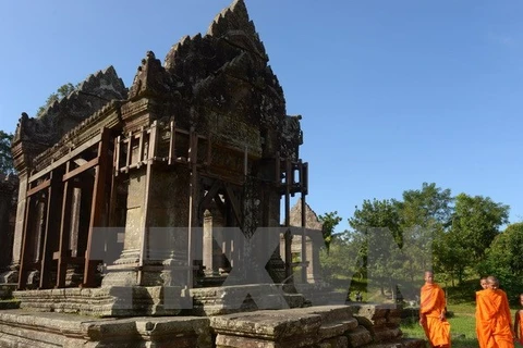 Đền Preah Vihear gần biên giới Campuchia- Thái Lan tại tỉnh Preah Vihear, cách thủ đô Phnom Penh khoảng 400km về phía bắc ngày. (Nguồn: AFP/TTXVN)