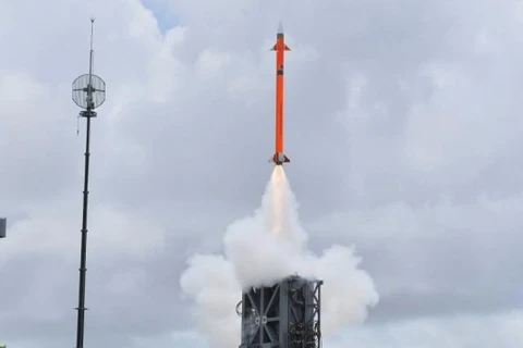 Hệ thống tên lửa đất đối không tầm trung (MRSAM) trong cuộc thử nghiệm năm 2016. (Nguồn: timesofisrael.com)