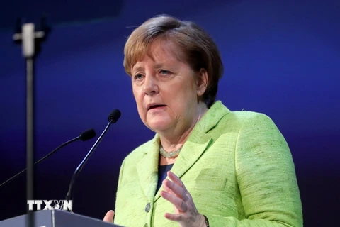 Thủ tướng Đức Angela Merkel tại một sự kiện ở Saint Julians, Malta ngày 30/3. (Nguồn: EPA/TTXVN)
