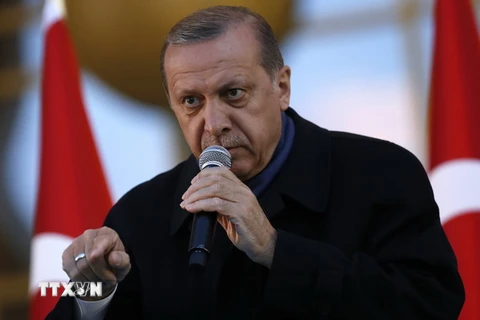 Tổng thống Thổ Nhĩ Kỳ Tayyip Erdoga. (Nguồn: EPA/TTXVN)