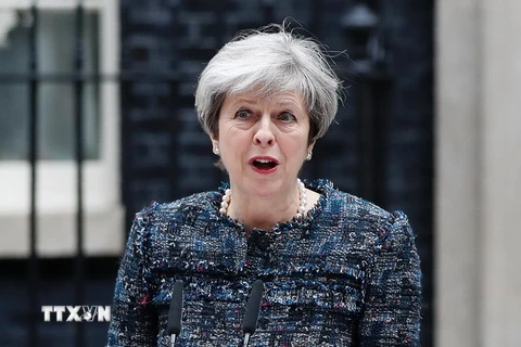 Thủ tướng Anh Theresa May phát biểu tại London ngày 3/5. (Nguồn: AFP/TTXVN)