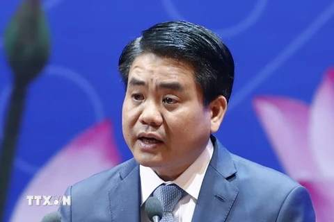 Chủ tịch Ủy ban Nhân dân thành phố Hà Nội Nguyễn Đức Chung. (Ảnh: Thống Nhất/TTXVN)