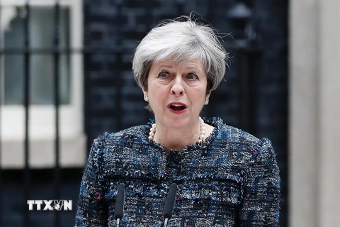 Thủ tướng Anh Theresa May phát biểu tại London ngày 3/5. (Nguồn: AFP/TTXVN)