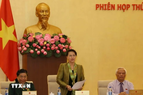 Chủ tịch Quốc hội Nguyễn Thị Kim Ngân phát biểu khai mạc phiên họp. (Ảnh: Phương Hoa/TTXVN)