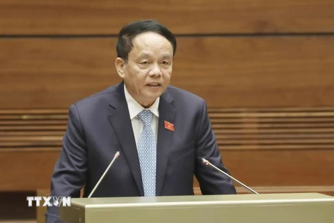 Chủ nhiệm Ủy ban Quốc phòng và An ninh của Quốc hội Võ Trọng Việt giải trình, làm rõ các vấn đề đại biểu Quốc hội nêu. (Ảnh: Phương Hoa/TTXVN)