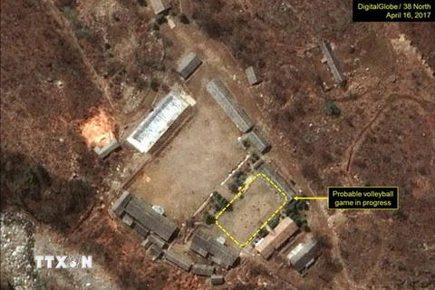 Bãi thử hạt nhân Punggye-ri. (Nguồn: Getty Images/TTXVN)