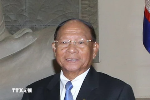 Chủ tịch Quốc hội Campuchia Samdech Heng Samrin. (Ảnh: Trọng Đức/TTXVN)