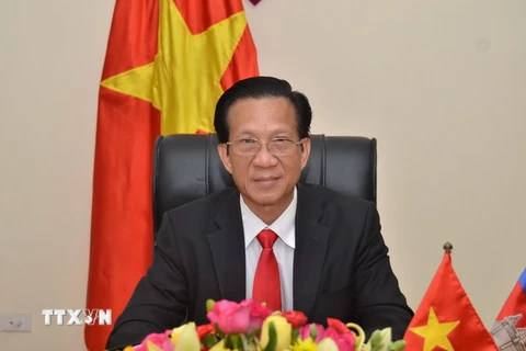 Đại sứ Việt Nam tại Campuchia Thạch Dư. (Ảnh: Phan Minh Hưng/TTXVN)