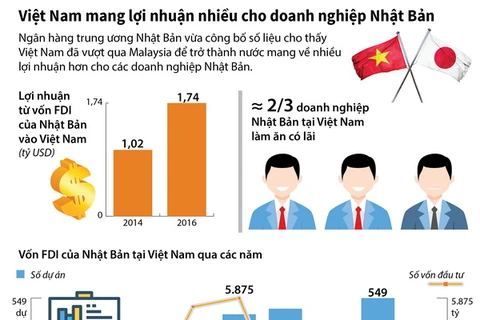 Việt Nam mang lợi nhuận nhiều cho doanh nghiệp Nhật Bản