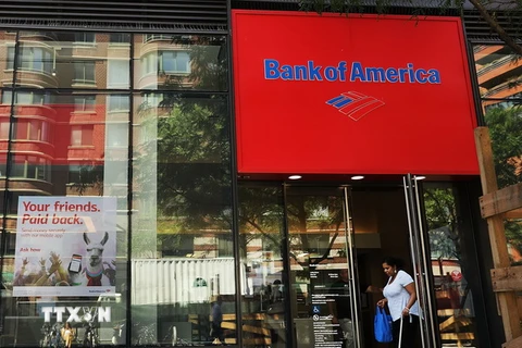 Một chi nhánh của Ngân hàng Mỹ Bank of America ở New York City, Mỹ. (Nguồn: AFP/TTXVN)