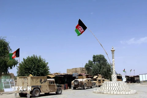 Nhân viên an ninh Afghanistan trong chiến dịch truy quét phiến quân Taliban tại tỉnh Helmand ngày 19/7. (Nguồn: EPA/TTXVN)