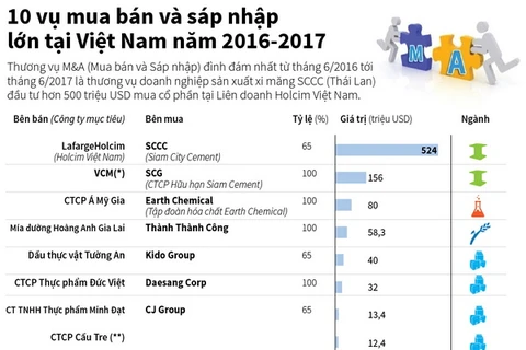 10 vụ mua bán và sáp nhập lớn tại Việt Nam năm 2016-2017