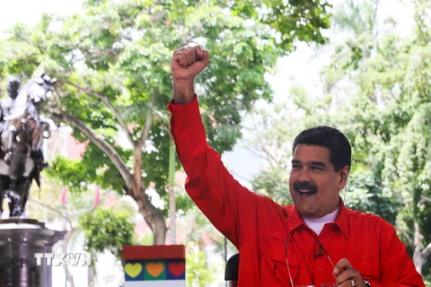 Tổng thống Venezuela Nicolas Maduro phát biểu tại Caracas ngày 23/7. (Nguồn: EPA/TTXVN)