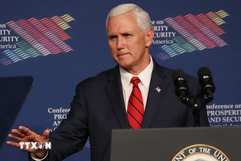 Phó Tổng thống Mỹ Mike Pence phát biểu tại một hội nghị ở Miami, Florida ngày 15/6. (Nguồn: AFP/TTXVN)