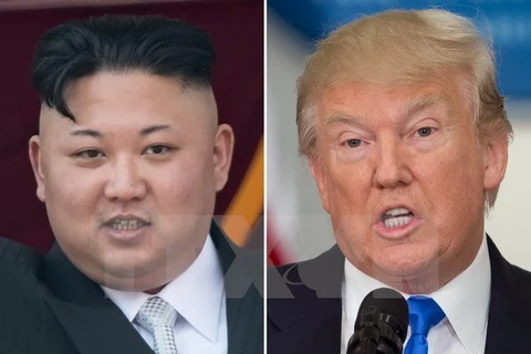 Tổng thống Mỹ Donald Trump (phải) và Nhà lãnh đạo Triều Tiên Kim Jong-un. (Nguồn: AFP/TTXVN)