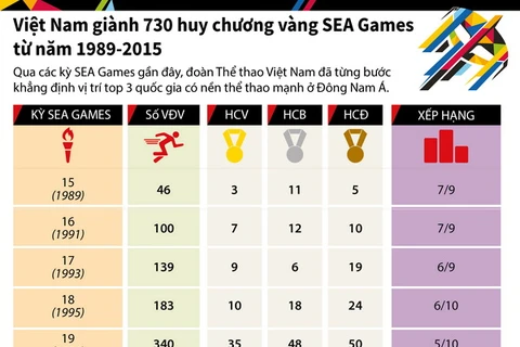 Việt Nam giành 730 huy chương vàng SEA Games từ năm 1989-2015