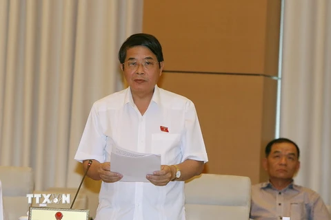 Chủ nhiệm Ủy ban Tài chính-Ngân sách của Quốc hội Nguyễn Đức Hải phát biểu. (Ảnh: Nguyễn Dân/TTXVN)