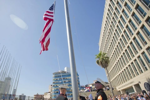 Lễ thượng cờ tại Đại sứ quán Mỹ ở Cuba ngày 14/8/2015. (Ảnh: Reuters)