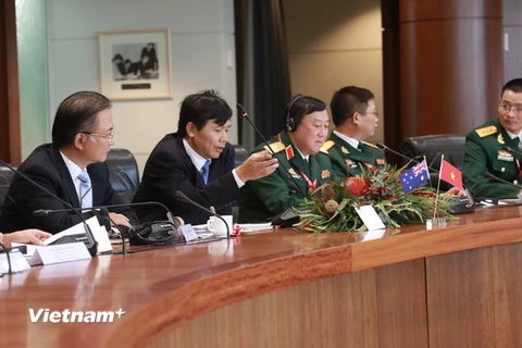 Đoàn Việt Nam tham gia Đối thoại chiến lược Ngoại giao và Quốc phòng Australia-Việt Nam lần thứ 5 tại Canberra. (Ảnh: Sơn Hà/Vietnam+)