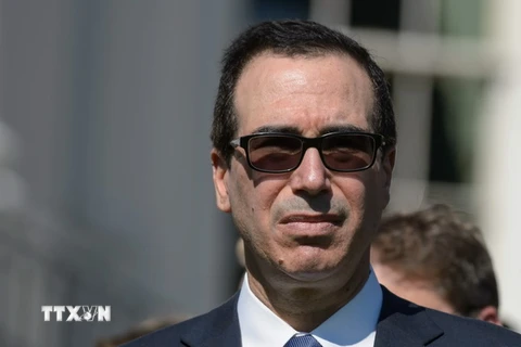 Bộ trưởng Tài chính Mỹ Steven Mnuchin tại Washington, DC., ngày 2/10. (Nguồn: AFP/TTXVN)