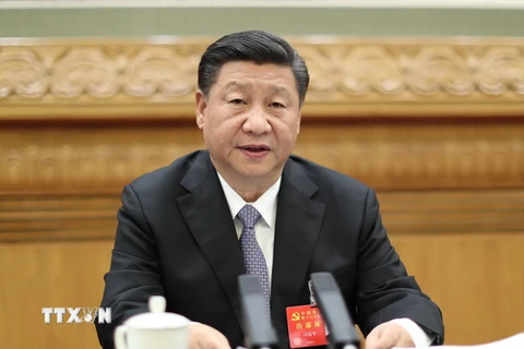 Chủ tịch Trung Quốc Tập Cận Bình phát biểu tại Đại hội Đảng XIX, ngày 20/10. (Nguồn: THX/TTXVN)