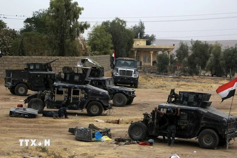 Các lực lượng Iraq được triển khai tại thị trấn Fish-Khabur ngày 28/10. (Nguồn: AFP/TTXVN)
