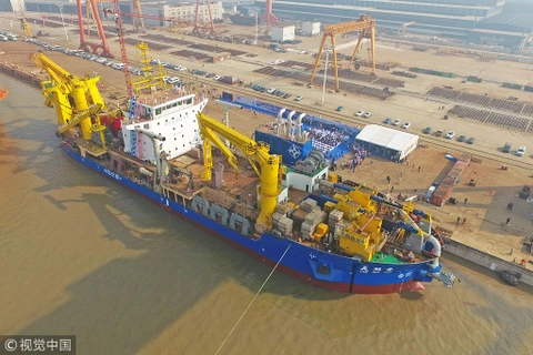 Chạy thử tàu nạo vét lớn nhất châu Á do Trung Quốc sản xuất