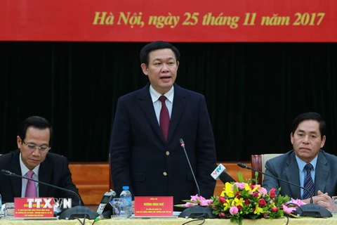 Phó Thủ tướng Chính phủ Vương Đình Huệ phát biểu. (Ảnh: An Đăng/TTXVN)