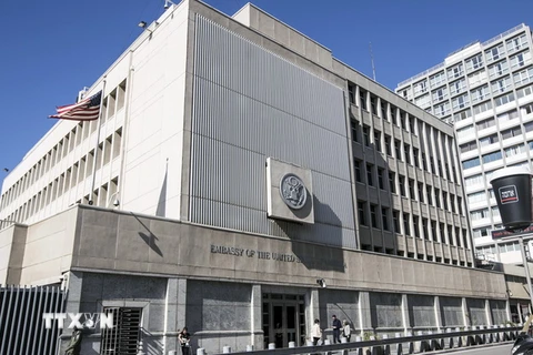 Đại sứ quán Mỹ tại Tel Aviv, Israel ngày 20/1. (Nguồn: AFP/TTXVN)