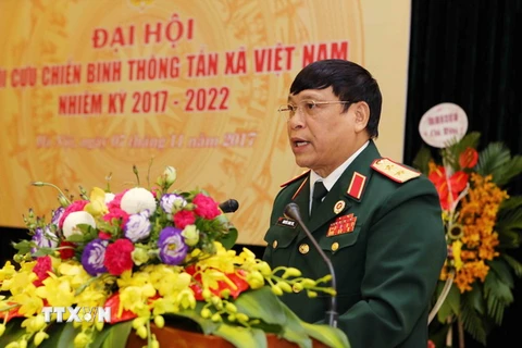 Trung tướng Nguyễn Song Phi, Phó Chủ tịch thường trực Trung ương Hội Cựu chiến binh Việt Nam phát biểu. (Ảnh: Thành Đạt/TTXVN)