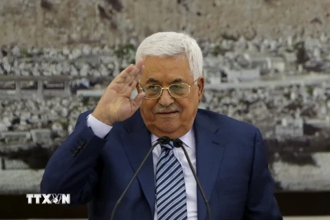 Tổng thống Palestine Mahmoud Abbas tại cuộc họp ở thành phố Ramallah, Bờ Tây ngày 25/9. (Nguồn: AFP/TTXVN)