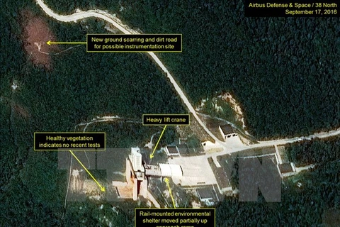 Bãi thử hạt nhân Punggye-ri của Triều Tiên. (Nguồn: TTXVN)