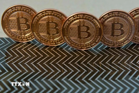 Đồng Bitcoin tại Washington, DC, Mỹ ngày 17/6/2014. (Nguồn: AFP/TTXVN)