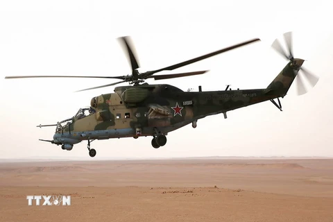 Trực thăng quân sự Nga làm nhiệm vụ tại Deir Ezzor, Syria ngày 15/9. (Nguồn: AFP/TTXVN)