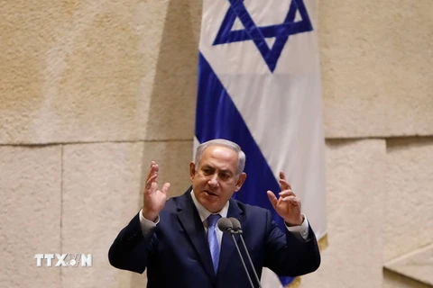 Thủ tướng Israel Benjamin Netanyahu phát biểu trong một cuộc họp tại Jerusalem ngày 21/11. (Nguồn: AFP/TTXVN)