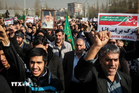 Tuần hành ủng hộ Chính phủ tại thủ đô Tehran ngày 30/12. (Nguồn: AFP/ TTXVN)