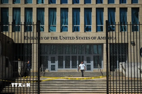 Đại sứ quán Mỹ tại Havana, Cuba ngày 3/10. (Nguồn: AFP/TTXVN)